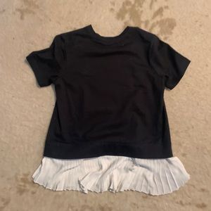 Black tee with pleats